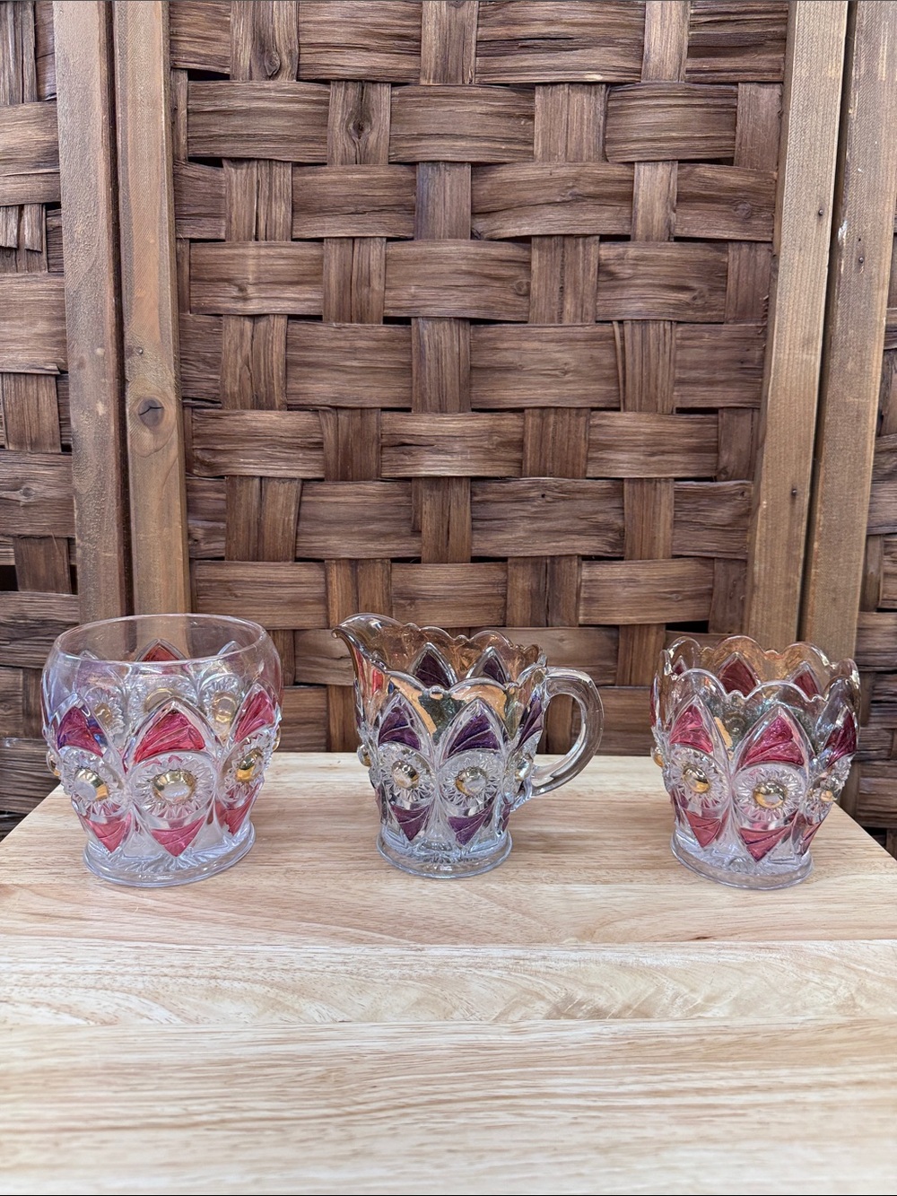 Rare EAPG Pressed Glass lot of 3